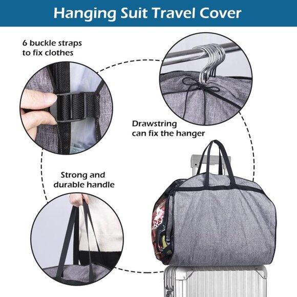 40" Garment Bags for Travel Moving Bags Heavy Duty Hanging Bags for Clothes Stur - Picture 7 of 7